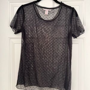 NWOT Sheer Polka Dot Top